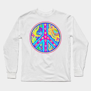 Circle of Peace Tangle with Colours Var 5 Long Sleeve T-Shirt